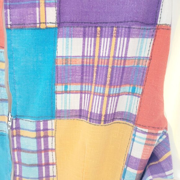 Vintage Periphery Designed by Arthur Williams Faux Patchwork Peasant Maxi Dress - Picture 9 of 12